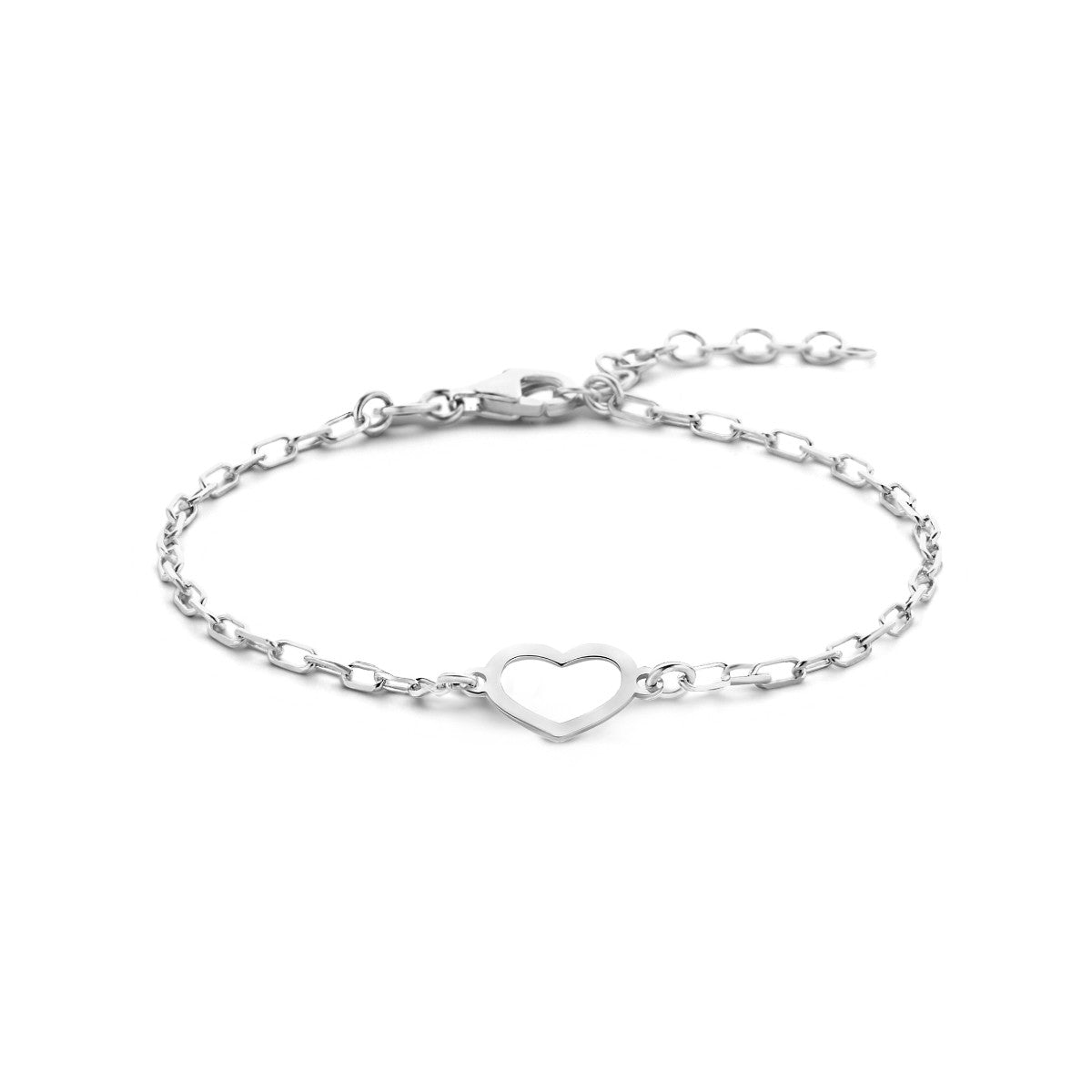 Zilver Gerhodineerd Armband Hart 16 + 3 Cm 1336398 - PansiteNederland.nl