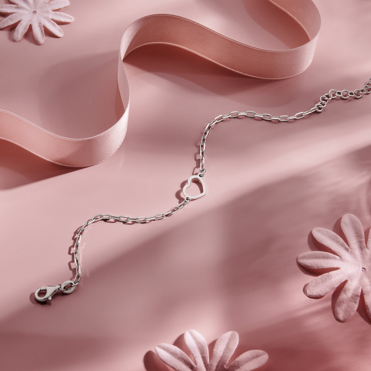 Zilver Gerhodineerd Armband Hart 16 + 3 Cm 1336398 - PansiteNederland.nl