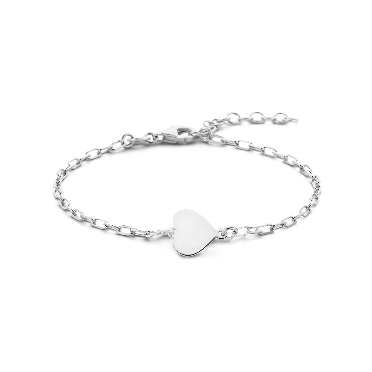 Zilveren Hart Armband 16 + 3 cm - Gerhodineerd 925 Elegante Schakel met Karabijnsluiting - 1336399, exclusief en kwalitatief hoogwaardig. Ontdek nu!