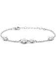 Zilver Gerhodineerd Armband Bloemen 13 + 3 Cm 1336418