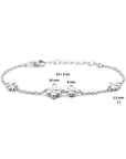 Zilver Gerhodineerd Armband Bloemen 13 + 3 Cm 1336418