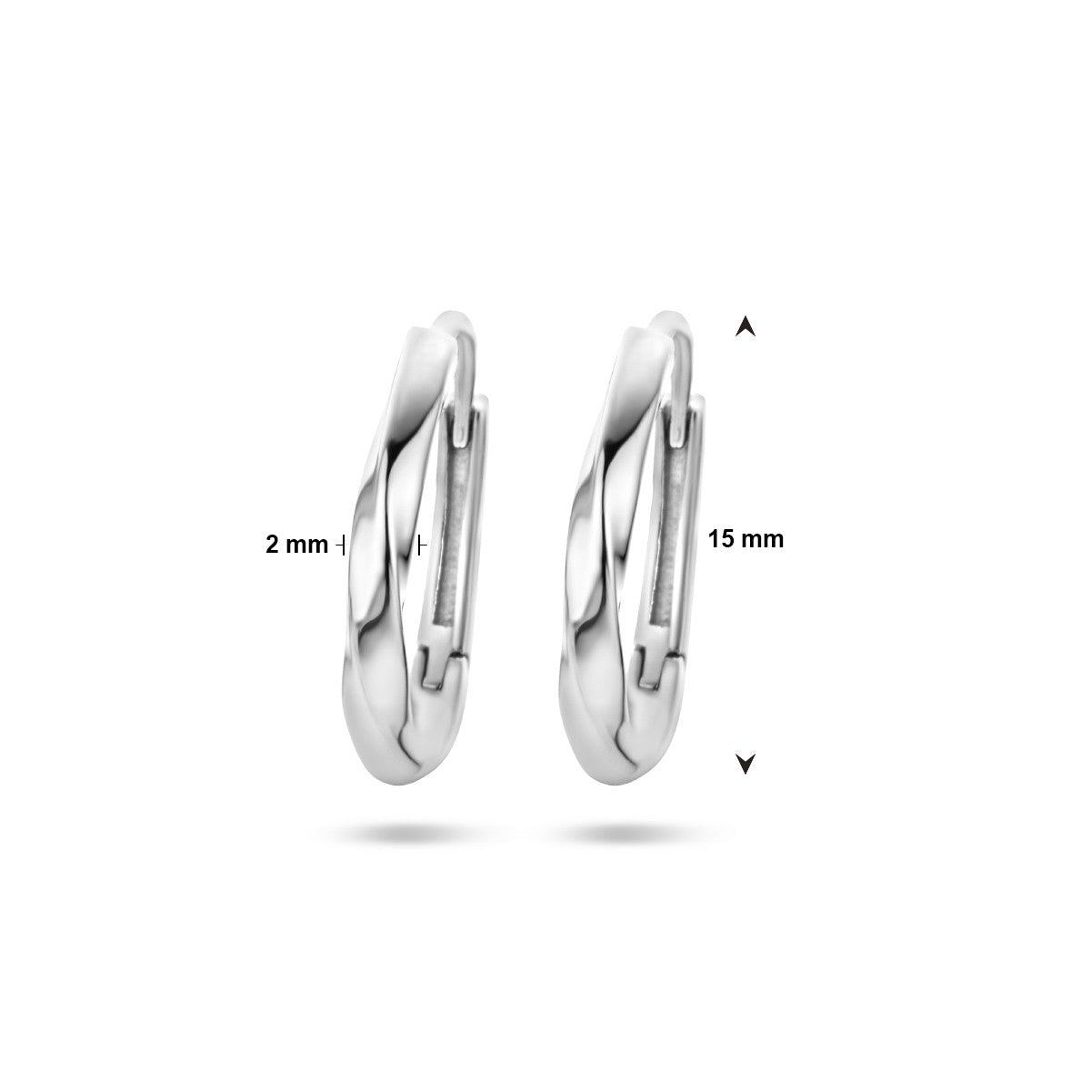 Zilver Gerhodineerd Klapoorringen Gedraaid 1336493 - PansiteNederland.nl