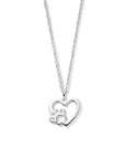 zilver gerhodineerd collier hart hondenpoot 41 + 4 cm 1336508