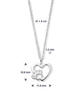 zilver gerhodineerd collier hart hondenpoot 41 + 4 cm 1336508
