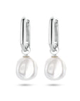 Zilver Gerhodineerd Oorringen Paperclip Barok Parel 1336543 - PansiteNederland.nl
