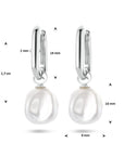 Zilver Gerhodineerd Oorringen Paperclip Barok Parel 1336543 - PansiteNederland.nl