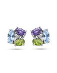 Zilver Gerhodineerd Oorknoppen Zirkonia En Synth. Edelstenen 1336555