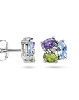 Zilver Gerhodineerd Oorknoppen Zirkonia En Synth. Edelstenen 1336555