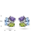 Zilver Gerhodineerd Oorknoppen Zirkonia En Synth. Edelstenen 1336555