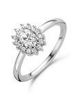 Gerhodineerd Zilver Ring Met Zirkonia Halo 1336558 - PansiteNederland.nl