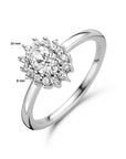 Gerhodineerd Zilver Ring Met Zirkonia Halo 1336558 - PansiteNederland.nl