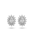 Zilver Gerhodineerd Oorknoppen Zirkonia Halo 1336570 - PansiteNederland.nl
