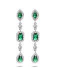 Zilver Gerhodineerd Oorhangers Wit En Groen Zirkonia 1336607