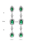 Zilver Gerhodineerd Oorhangers Wit En Groen Zirkonia 1336607