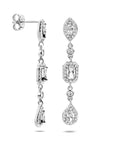 Zilver Gerhodineerd Oorhangers Zirkonia 1336608