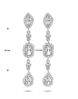 Zilver Gerhodineerd Oorhangers Zirkonia 1336608