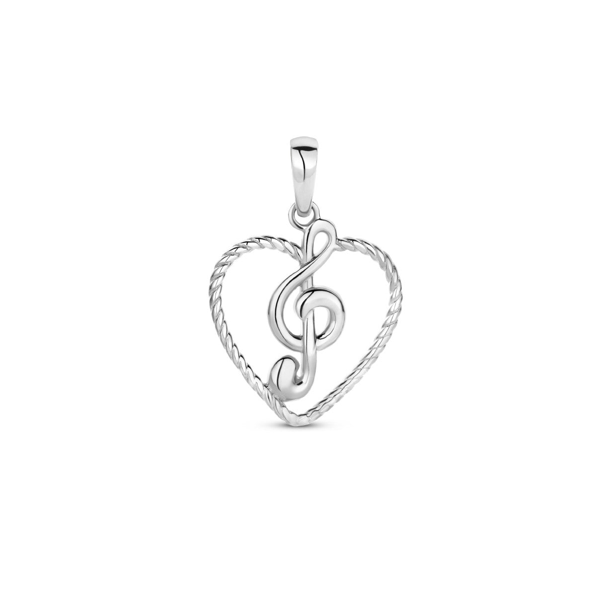 zilver gerhodineerd hanger hart en muzieknoot 1336625 - PansiteNederland.nl
