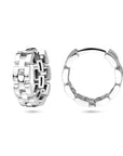 Zilver Gerhodineerd Klapoorringen Schakelmotief 1336626 - PansiteNederland.nl