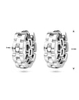 Zilver Gerhodineerd Klapoorringen Schakelmotief 1336626 - PansiteNederland.nl