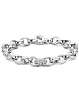 Zilveren armband jasseron ovaal 7,5 mm zirkonia 19 cm - 1336688