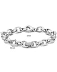 Zilveren armband jasseron ovaal 7,5 mm zirkonia 19 cm - 1336688