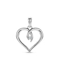 zilver gerhodineerd hanger hart zirkonia 1336705 - PansiteNederland.nl