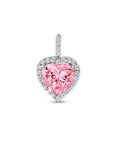 zilver gerhodineerd hanger hart wit en roze zirkonia halo 1336706 - PansiteNederland.nl