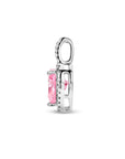zilver gerhodineerd hanger hart wit en roze zirkonia halo 1336706 - PansiteNederland.nl