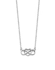 zilver gerhodineerd collier hart en infinity 42 + 3 cm 1336707