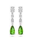 Zilver Gerhodineerd Oorhangers Wit En Groen Zirkonia 1336708