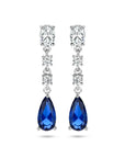 Zilver Gerhodineerd Oorhangers Saffierkleurig Zirkonia 1336709