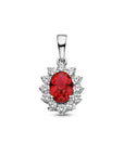 zilver gerhodineerd hanger corundumkleurig en wit zirkonia halo 1336715 - PansiteNederland.nl