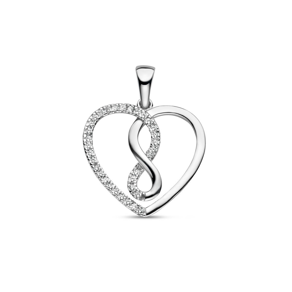 zilver gerhodineerd hanger hart en infinity zirkonia 1336757 - PansiteNederland.nl