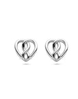Zilver Gerhodineerd Oorknoppen Hart En Infinity 1336794 - PansiteNederland.nl