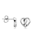 Zilver Gerhodineerd Oorknoppen Hart En Infinity 1336794 - PansiteNederland.nl