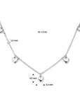 zilver gerhodineerd collier hartjes 41 + 4 cm 1336851 - PansiteNederland.nl