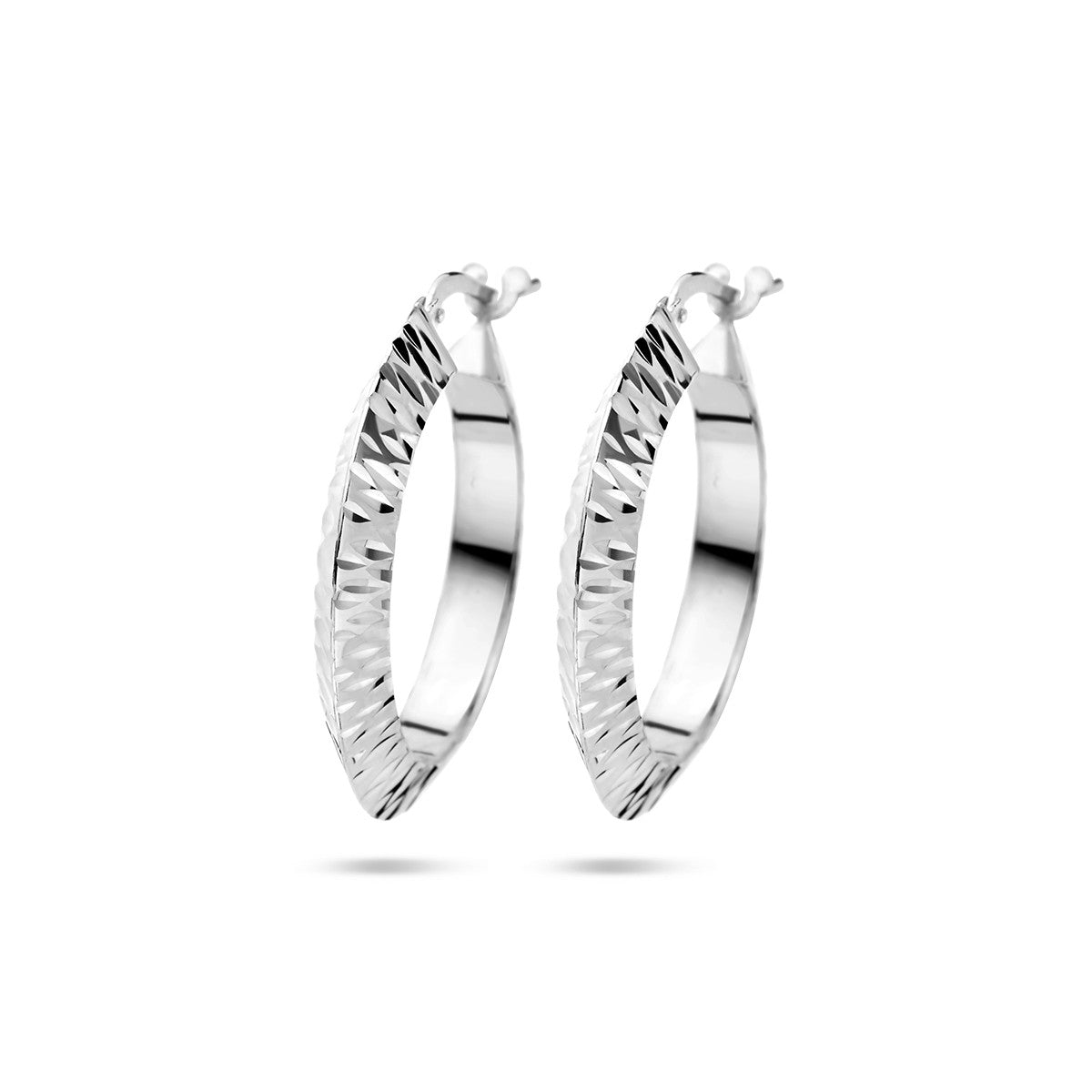 Zilver Gerhodineerd Oorringen Spitse Buis Gediamanteerd 1336875 - PansiteNederland.nl