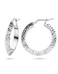 Zilver Gerhodineerd Oorringen Spitse Buis Gediamanteerd 1336875 - PansiteNederland.nl