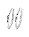 Zilver Gerhodineerd Oorringen 3,0 Mm Ronde Buis Gediamanteerd 1336877