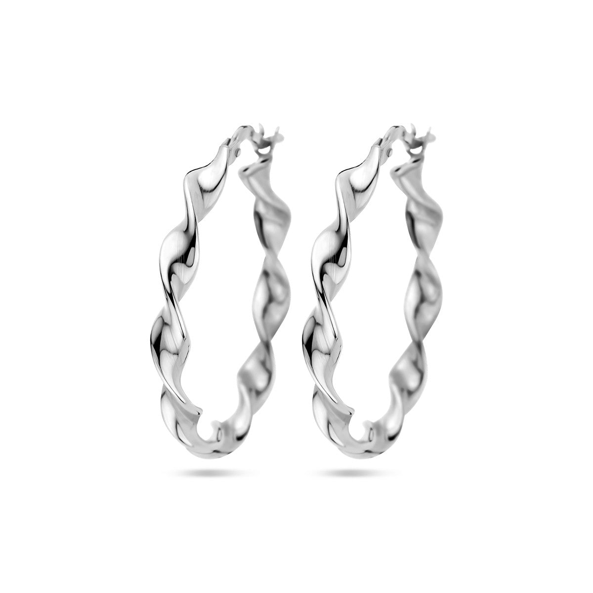 Zilver Gerhodineerd Oorringen Gedraaid 1336878 - PansiteNederland.nl