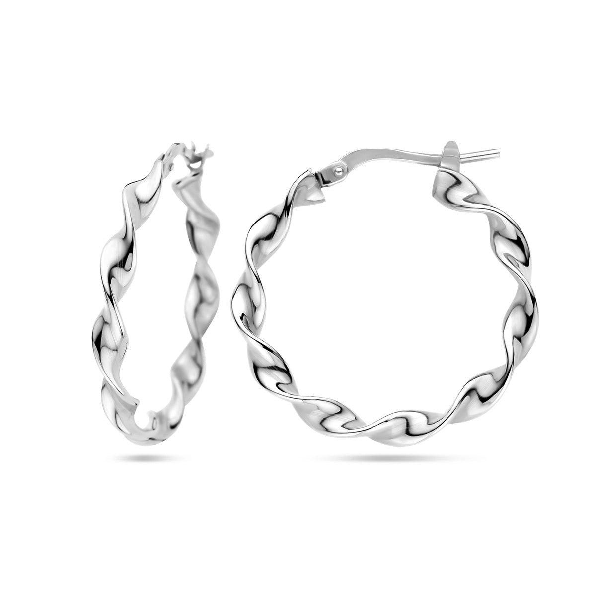Zilver Gerhodineerd Oorringen Gedraaid 1336878 - PansiteNederland.nl