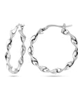 Zilver Gerhodineerd Oorringen Gedraaid 1336878 - PansiteNederland.nl