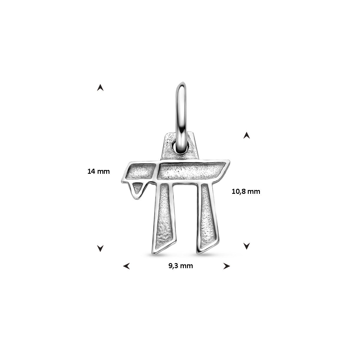 zilver gerhodineerd hanger chai teken 1336900 - PansiteNederland.nl