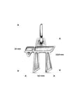 zilver gerhodineerd hanger chai teken 1336900 - PansiteNederland.nl