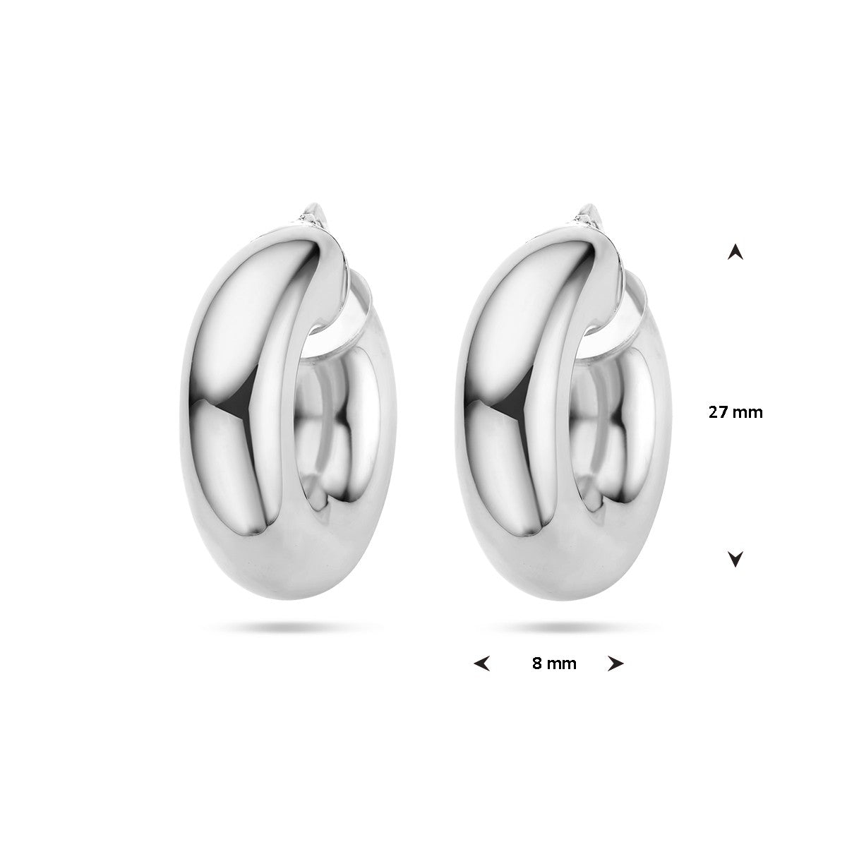 Zilver Gerhodineerd Oorringen 8,5 MM Ronde Buis 1336914 - PansiteNederland.nl