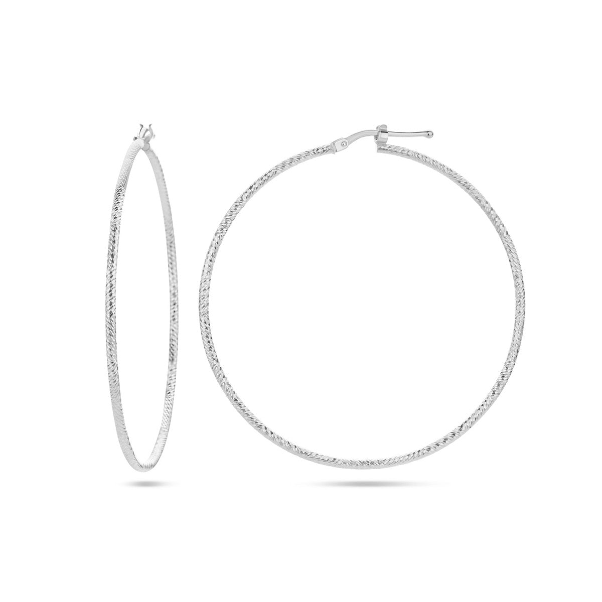 Zilver Gerhodineerd Oorringen 1,5 MM Ronde Buis Gediamanteerd 1336916 - PansiteNederland.nl