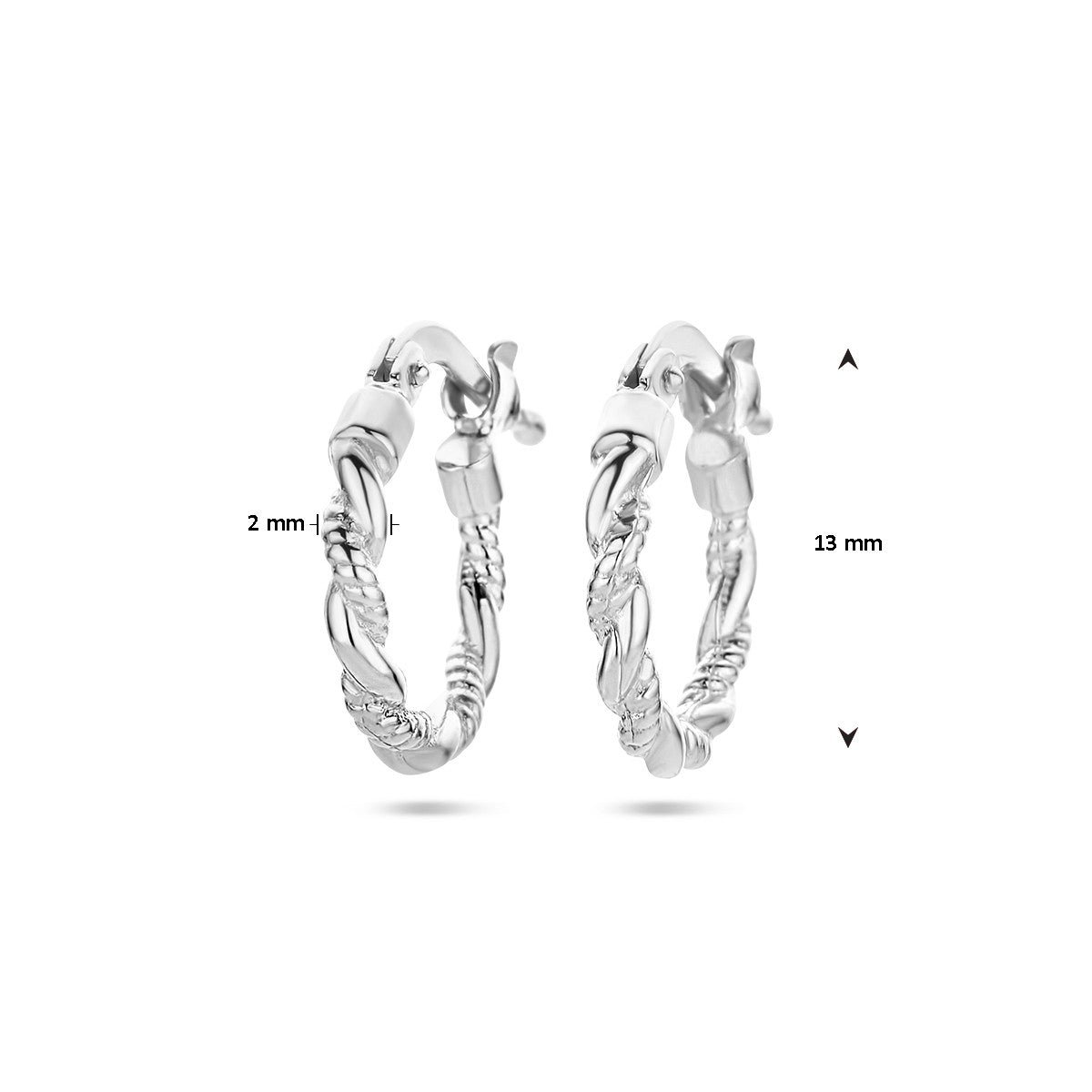 Zilveren oorringen gedraaide buis - 2mm 1336922 - PansiteNederland.nl