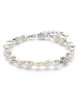 Zilver Gerhodineerd Armband Parel Barok 16 + 3 Cm 1336933