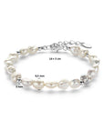 Zilver Gerhodineerd Armband Parel Barok 16 + 3 Cm 1336933