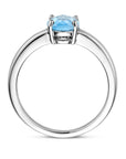 Gerhodineerd Zilver Ring Blauw Topaas 1336960